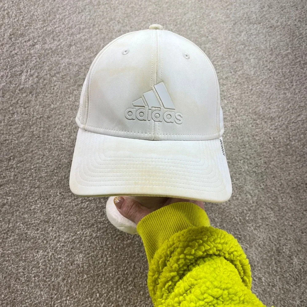 Adidas Aeroready‎ A-Flex Hat Mens L/XL White Perforated Performance Baseball Cap